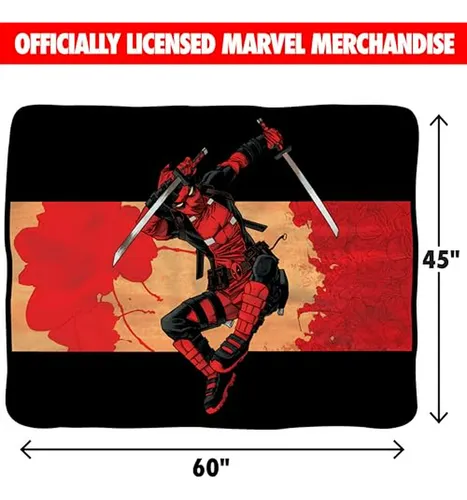 Manta De Deadpool Y Wolverine - Suave Y Cómoda - Licencia Of
