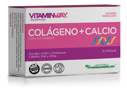 Imagen 1 de 1 de Colageno + Calcio Con Vitaminas A C Y E 30 Caps Microcentro Sabor Sin Sabor