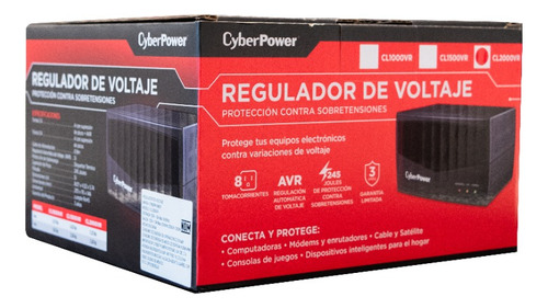 Regulador Cyberpower Cl2000vr, 2000va 8 Salidas Negro