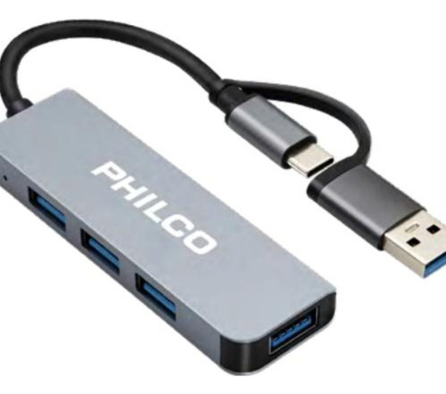 Adaptador Convertidor Philco Usb-c To Usb A 4 Port Usb 3.0