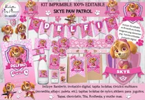 Comprar Kit Imprimible Candy Bar Paw Patrol Skye 100% Editable