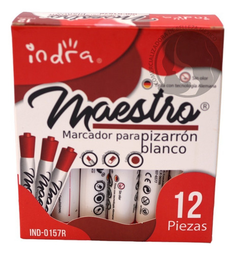 Plumon Marcador Para Pizarron Colores Negro Azul 12 Piezas