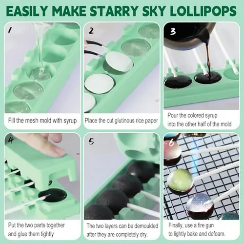Moldes De Silicona Qeleg Para Lollipops Con 100 Palitos