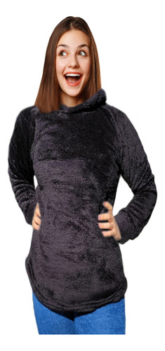 Imagen 2 de 3 de Buzo Corderito Peluche Gdo Unisex Super Abrigado Con Capucha