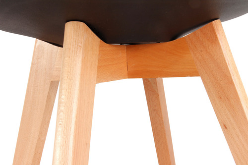 Silla Tulip Eames nordica de comedor, estructura color negro, 1 unidad