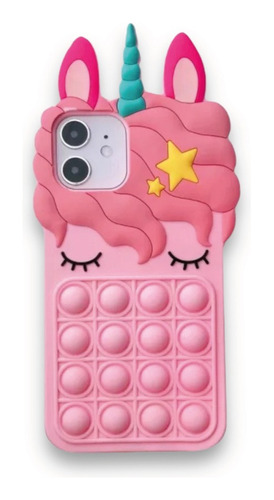 Case Funda Para iPhone 12 Y 12 Pro Unicornio Pop It Silicona