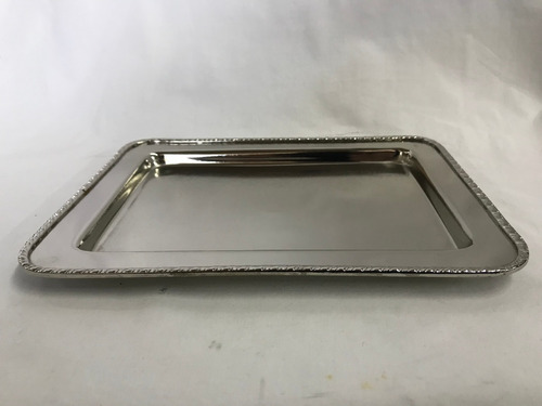 Bandeja Rectangular Plateada Precio X C/u, 9 Unidades Dispon