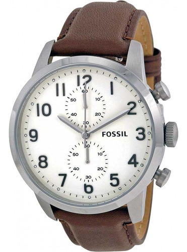 Imagem 1 de 2 de Relógio Fossil Cronógrafo Pulseira De Couro Fs4872/0bn