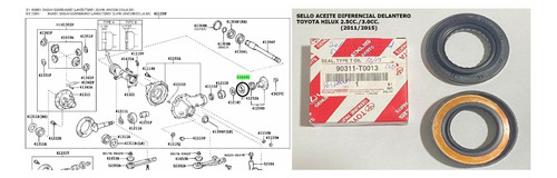 Reten De Aceite Diferencial Delantero Toyota Hilux Kun/vigo.