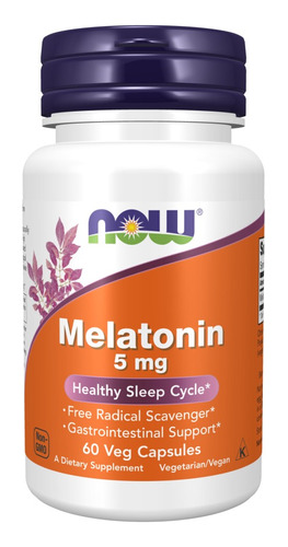 Now Foods Melatonina 5 Mg Sueño Y Relajación 60 Capsulas Veg