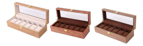 3 Piezas 6 Ranuras Caja De Almacenamiento De Reloj De