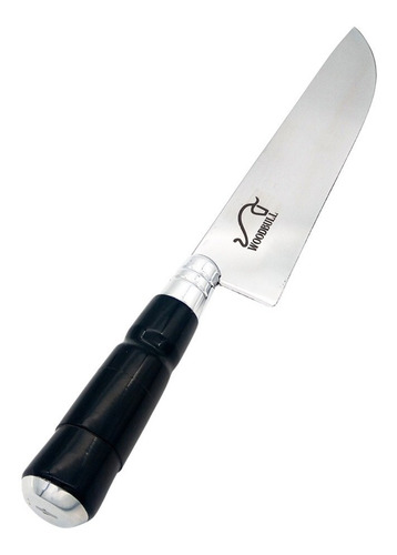 Faca Para Churrasco Inox Personalizada Chifre 8 C/ Bainha Cor Preto