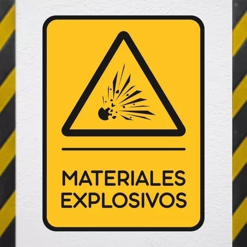 Señalamiento Seguridad Materiales Explosivo Prevención 20x30