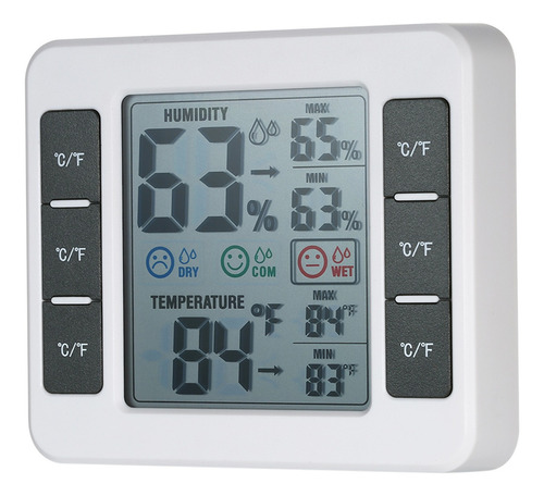 Medidor De Temperatura Y Humedad, Termómetro Máximo Digital