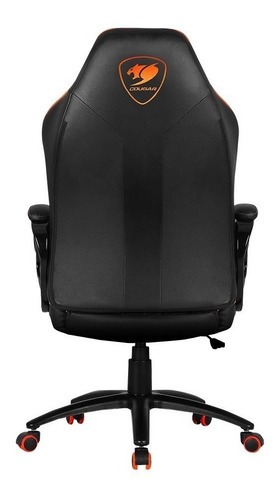 Imagen 4 de 4 de Silla de escritorio Cougar Fusion gamer negra y naranja con tapizado de cuero sintético