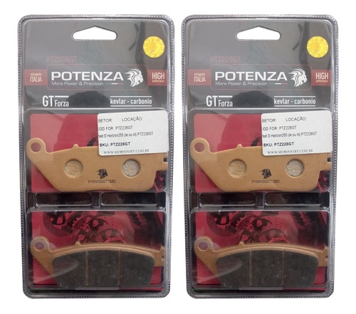 Kit 2 Par Pastilha Freio Dianteira Dafra Horizon 250 Potenza