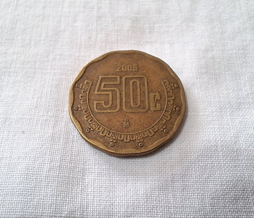 Moeda 50 Centavos Peso 2005 Mexico Original Antiga (Usado)