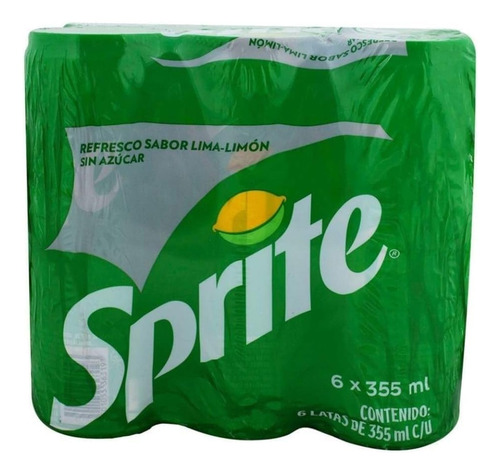 Refresco Sprite Sin AzĂșcar 355 Ml. C/u. (6 Pack)