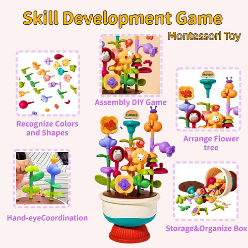 Juego De Juguetes De Construcción De Jardín De Flores, 41 Pi