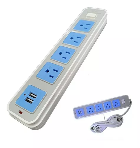 Regleta eléctrica lateral de pared/escritorio, 4 enchufes de la UE, 2  cargadores USB y 2 conectores RJ45 para teléfono, promoción