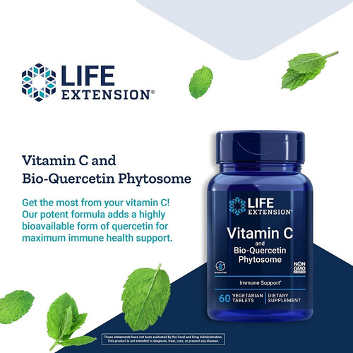 Imagen 3 de 6 de Vitamina C Con Bio Quercetina 60 Tabletas Vegetarianas