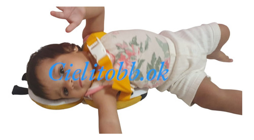 Mochila Antigolpes Bebés - Protección De Cabeza Y Espalda Amarillo Abejita Combinada