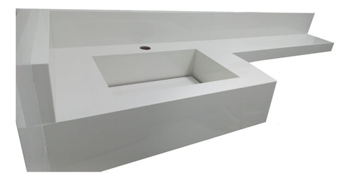 Pia Com Cuba Esculpida Em Porcelanato Branco 60x40 Pergunte!