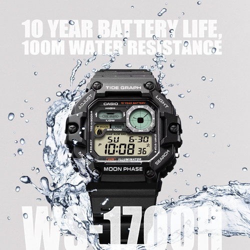 Reloj Casio Ws-1700h-1avcf Iluminator-negro Negro Negro Negro