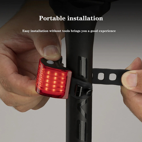 Imagen 3 de 3 de Luz Trasera Asiento Bicicleta Roja Iluminación 180° Rockbros