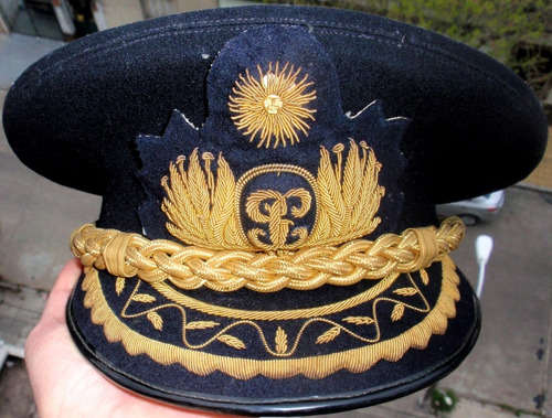 Gorra Policial Guerra Peru Ecuador 1941 Bordado Hilo Oro