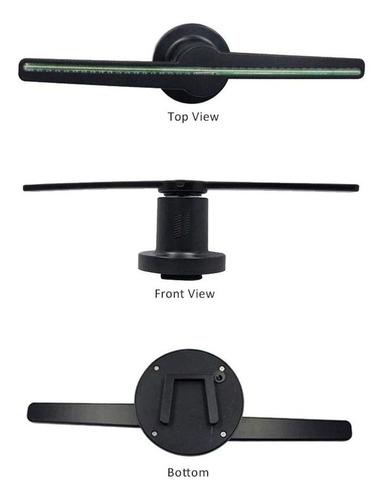 Projetor Display Holograma 3d Led Ventilador Holográfico 8gb