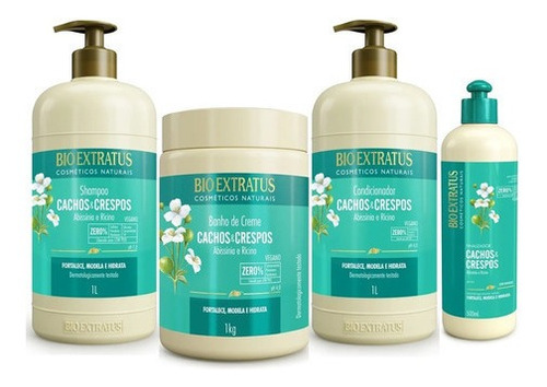 Imagem 1 de 7 de Lançamento Bio Extratus - Kit Cachos E Crespos 4 Produtos