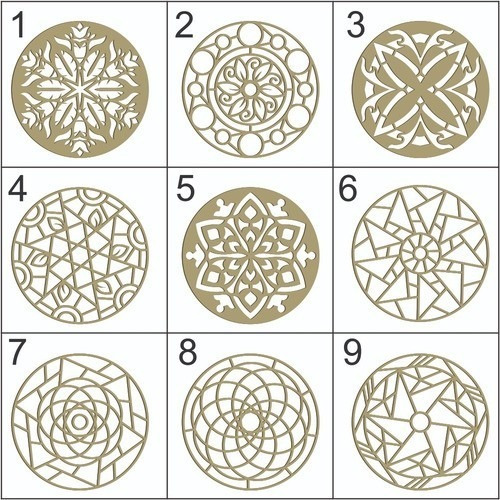 Trio Mandalas Decorativa Mdf 45x45cm 3mm Cru Sem Pintura