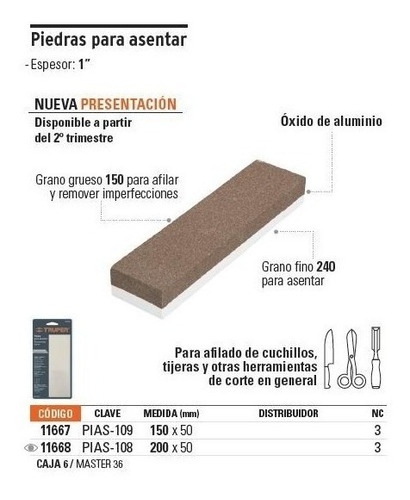 Imagen 2 de 4 de Piedra Asentar 152 X 50 X 25 Mm Truper 11667