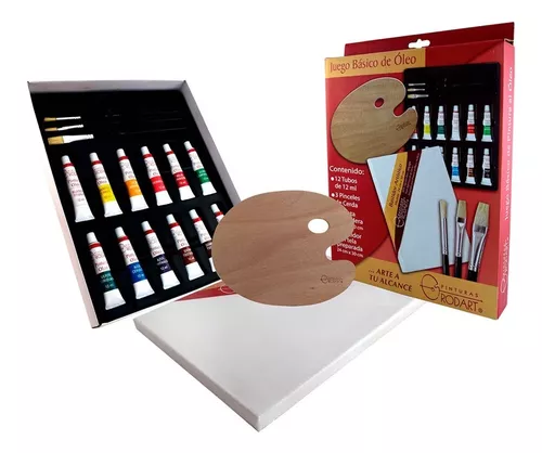 Kit Estuche Pintura Óleo Rodart Arte Tubo 12 Colores 12 Ml