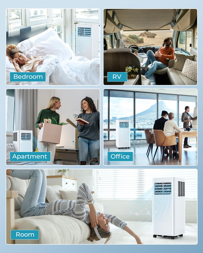 Aire Acondicionado Portátil 8000 Btu 3 En 1 Con Control Remo Color