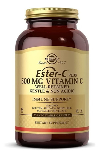 Ester C Plus 500 Mg Vitamina C Solgar 250 Capsulas