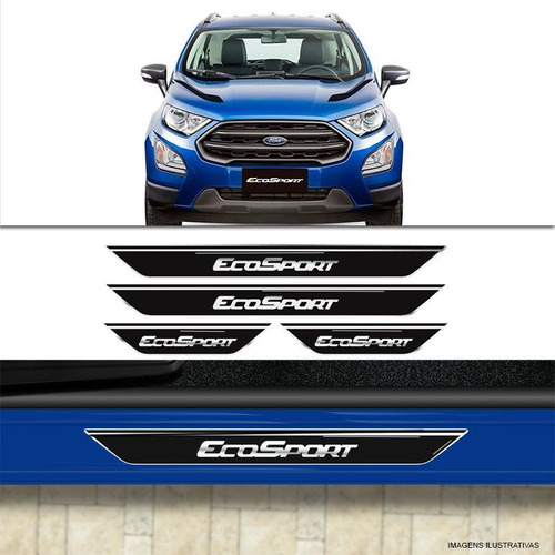 Imagem 3 de 4 de Kit Faixa Lateral Capô Ecosport + Soleira Da Porta Resinada
