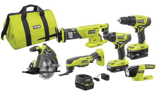 Kit De Herramientas Eléctricas Ryobi P1819 18v One+, 6 Pzs