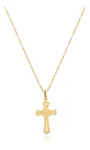 Comprar Pingente Cruz São Bento Mini + Corrente Singapura Ouro 18k
