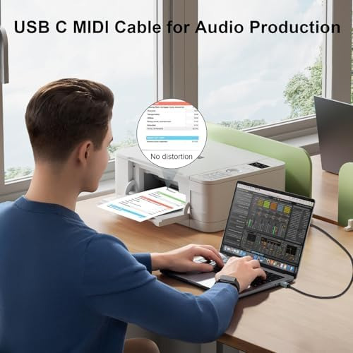 Thzzhnno Usb B A Usb C Cable De Impresora 66 Pies, Usb C A
