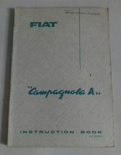 Manual 100% Original De Uso: Jeep Fiat Campagnola A, 1966/67