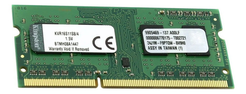 Memoria RAM ValueRAM color verde 4GB 1 Kingston KVR16S11S8/4
