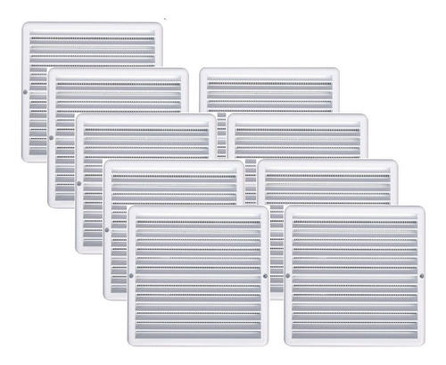 Kit 9 Grades Ventilação Pvc Itc 25x25 Cm / Com Tela Gq2525