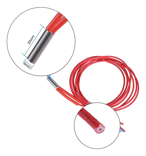 2x Cartuchos De Hotend De Impresora 3d - Resistencia 24v 40w