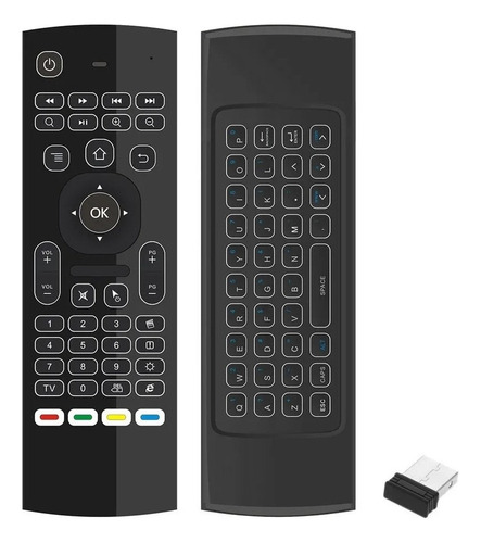Teclado Inalámbrico Smart Tv Box De 2,4 Gr+mando A Distancia
