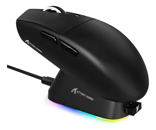 Mouse Gamer Attack Shark G3pro Sem Fio 25000 Dpi Dock Rgb