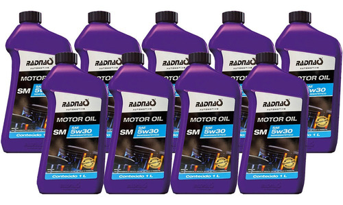 Kit 9 Radnaq Automotive Sae 5w30 Api Sm Semissintético