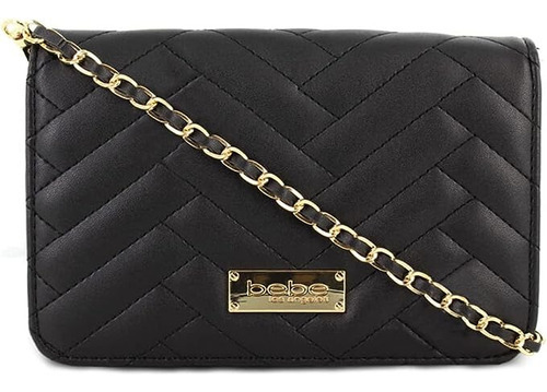 Bolsa Bebe Mujer Crossbody Con Cadena Color Negro