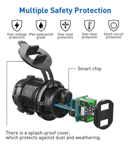 I Plug Charger Usb Quick Charge 3.0 For Motorcycle